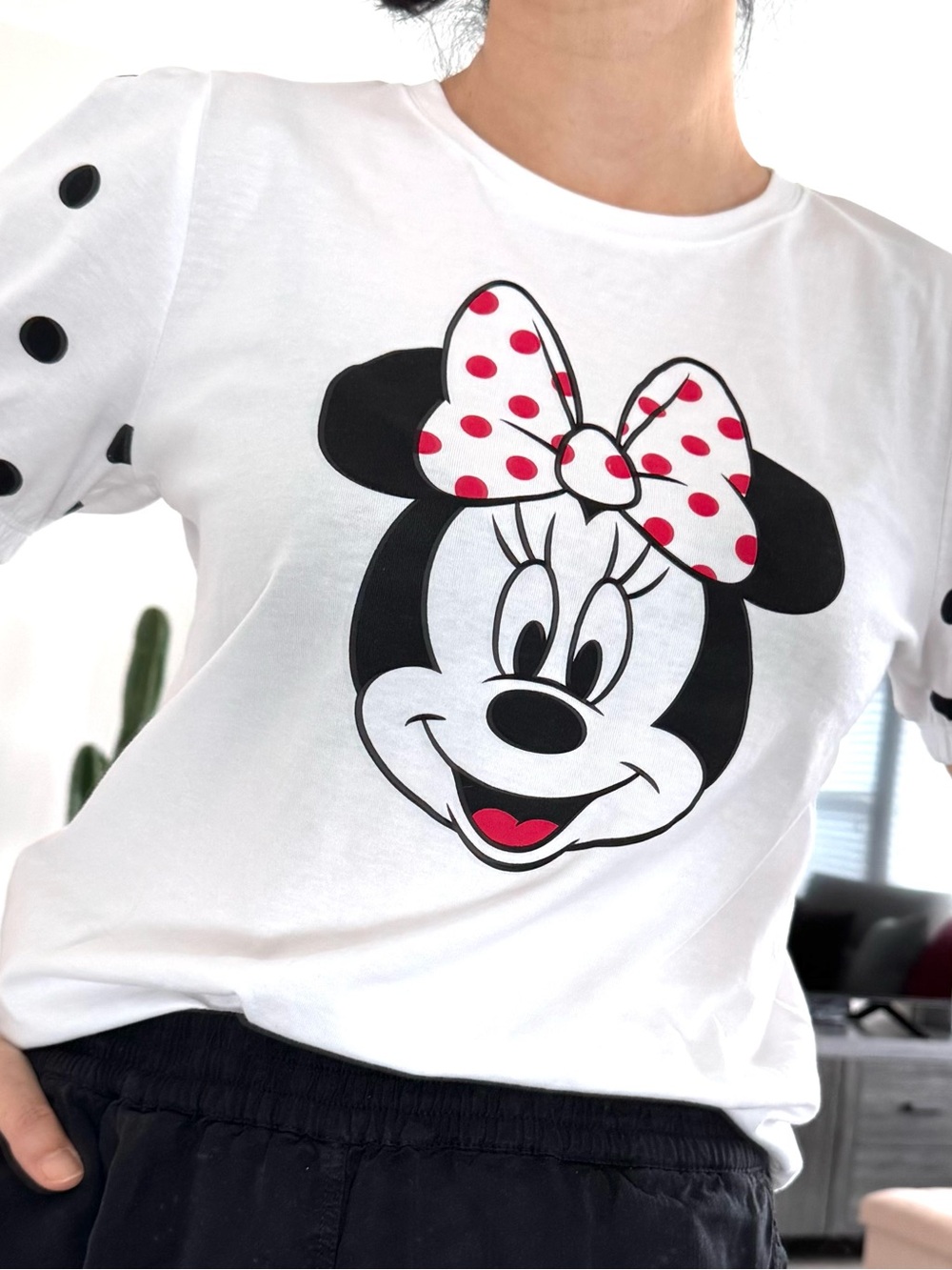 Disney White Minnie Mouse Polka Dot Tee